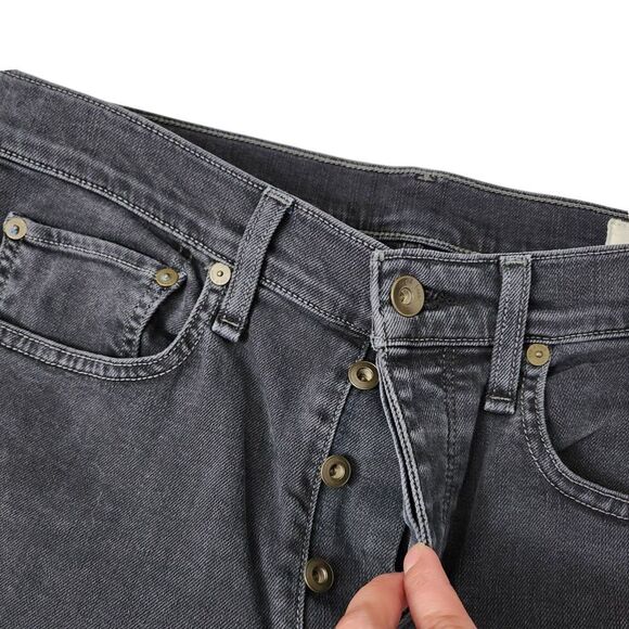 Rag & Bone Jeans Mens 31 Kent Black Fit 2 Slim Button Fly Stretch Denim - Picture 5 of 10